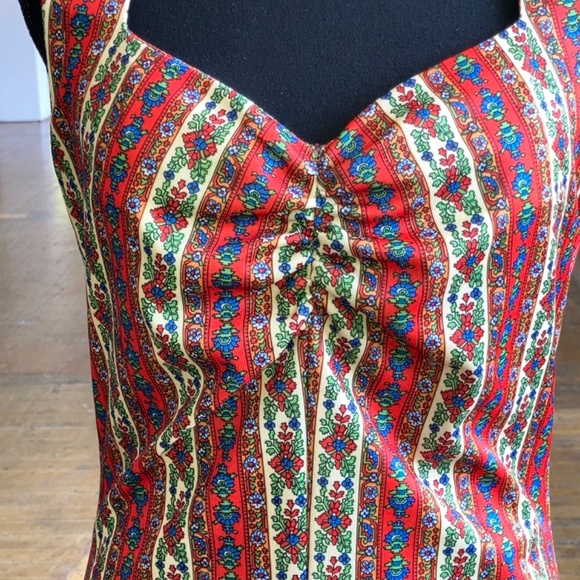 70s handcrafted polyester maxi dress - Picture 8 of 14